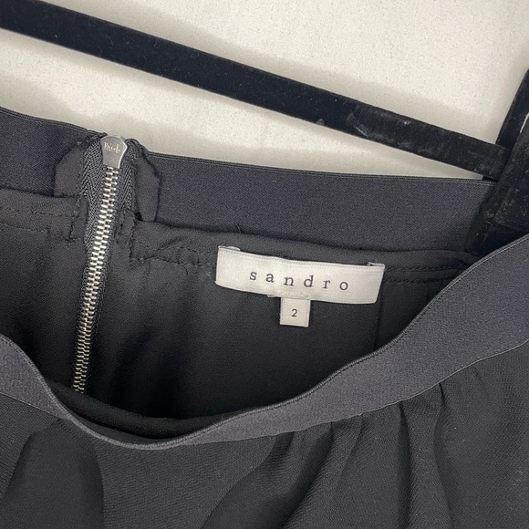 Sandro Black Ruffle Knee Length Pencil Skirt S / 2 - Picture 3 of 7